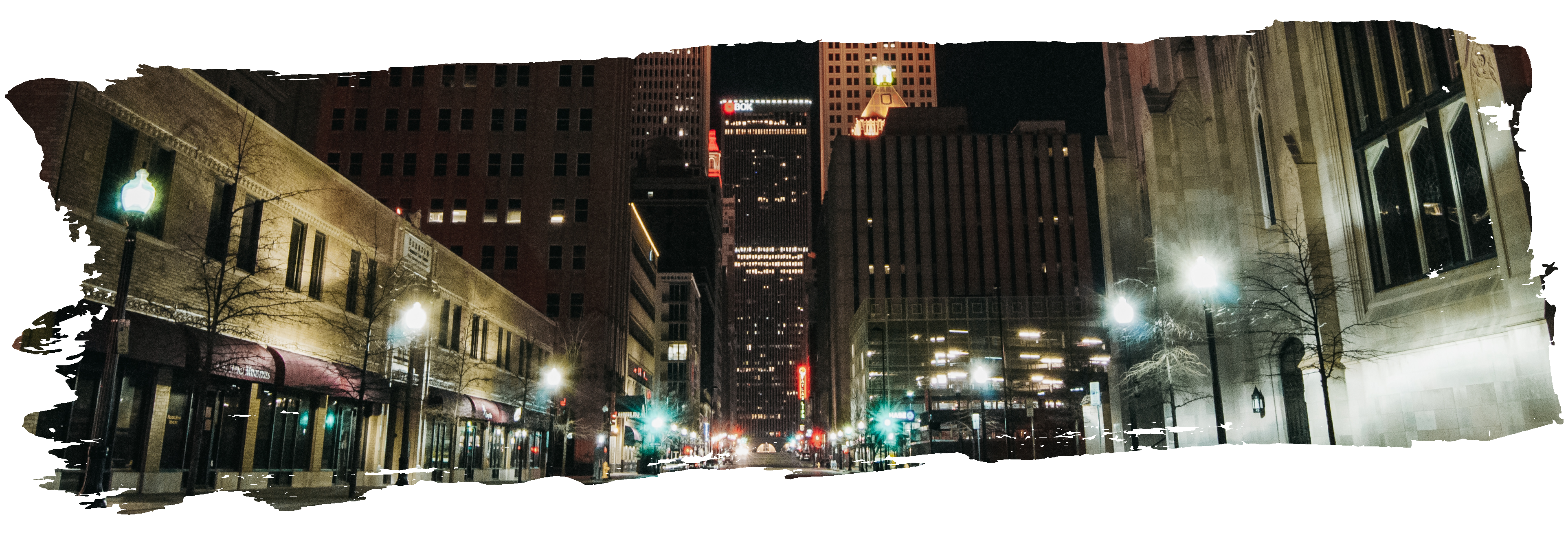 Oklahoma City Street at Night